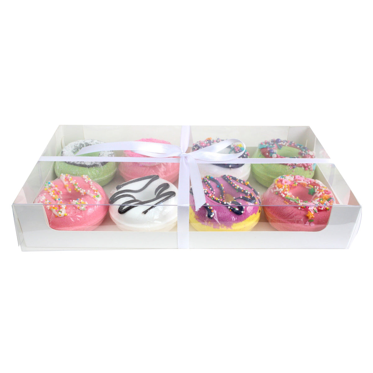 Transparent-Lid Sweet Treat Box with Satin Ribbon Pack of 12