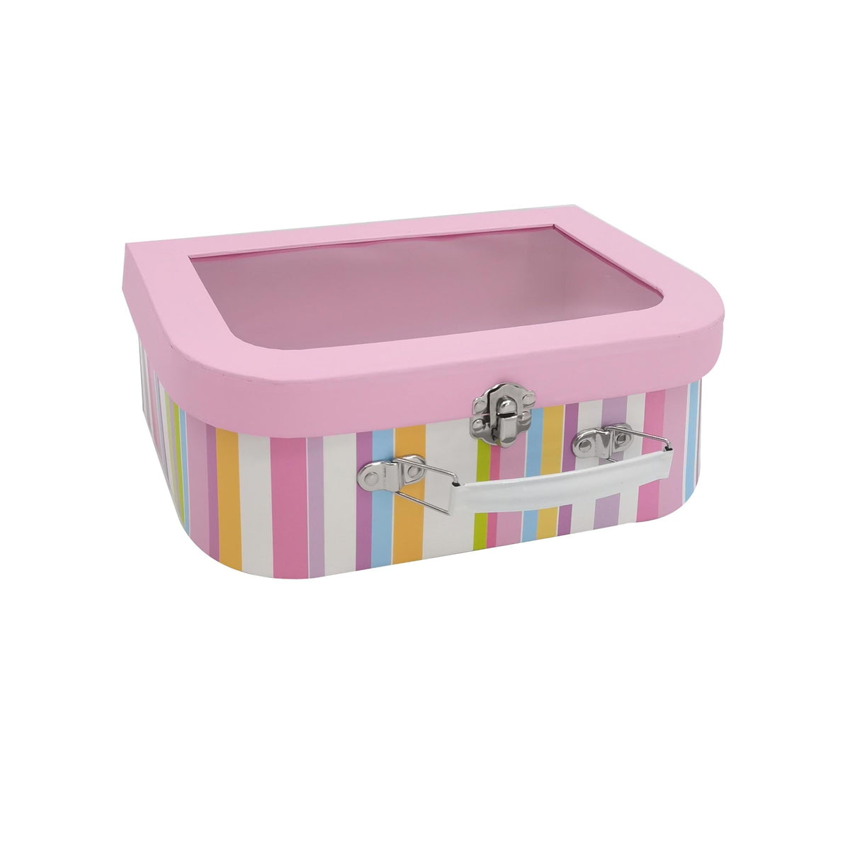 Multicolored stripes suitcase gift box