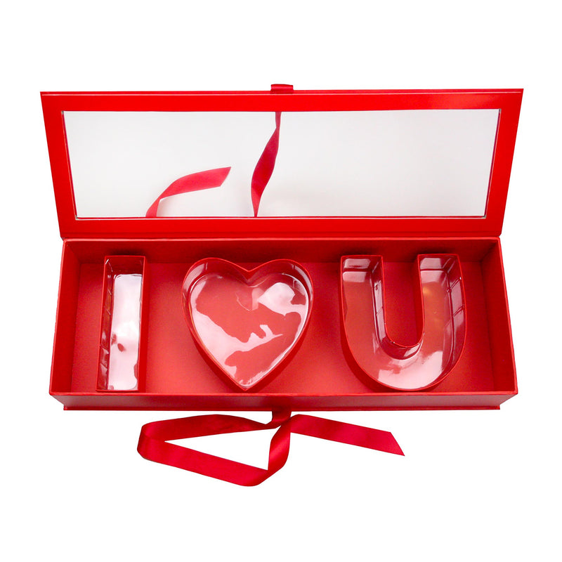 Romantic Red Gift Box with Transparent Lid - Perfect Mother's Day Gift