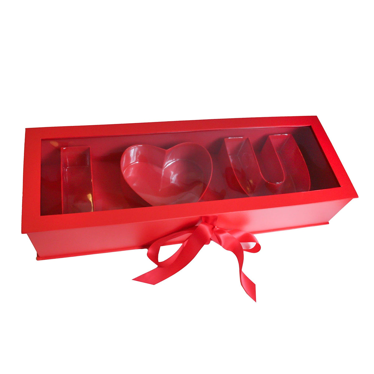 Red Emartbuy Gift Box with "I Love U" and Heart for Mother's Day