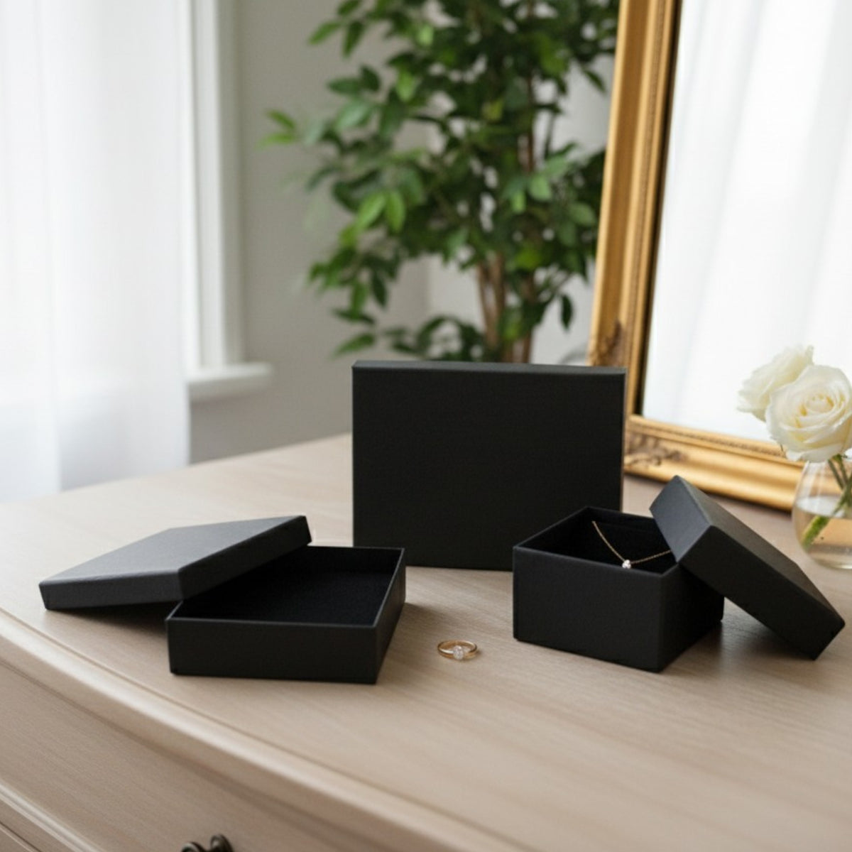 Black Jewellery Box - Pack of 24 (Sizes Available)