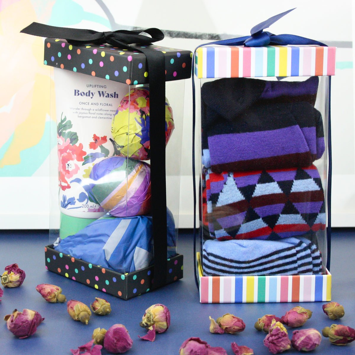 PET Clear Gift Boxes with Printed Lid  - Pack of 3 (Colors Available)