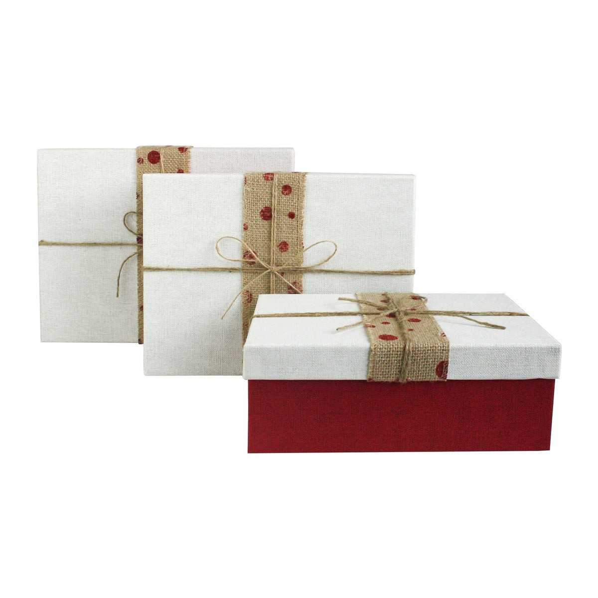 Luxury Red/White Gift Boxes - Set of 3