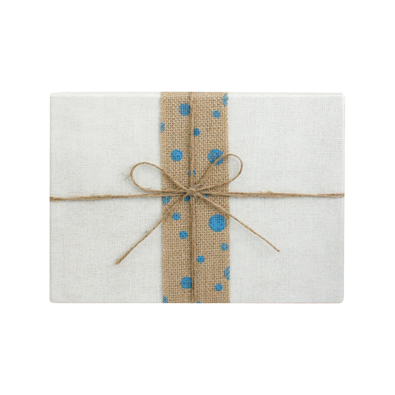 Luxury gift box with contrasting blue and white color scheme