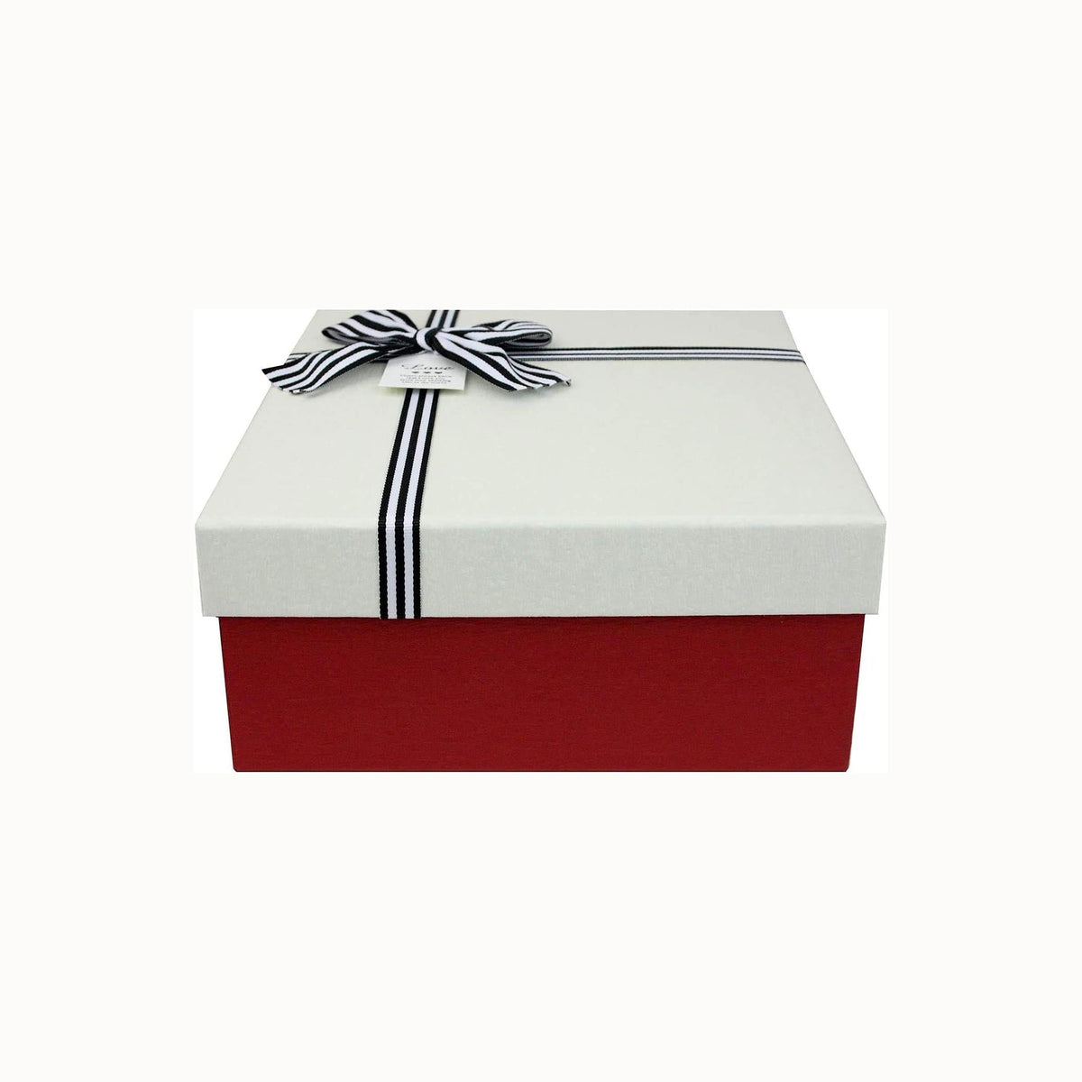 White Striped Bow Gift Box - Single (Sizes Available)