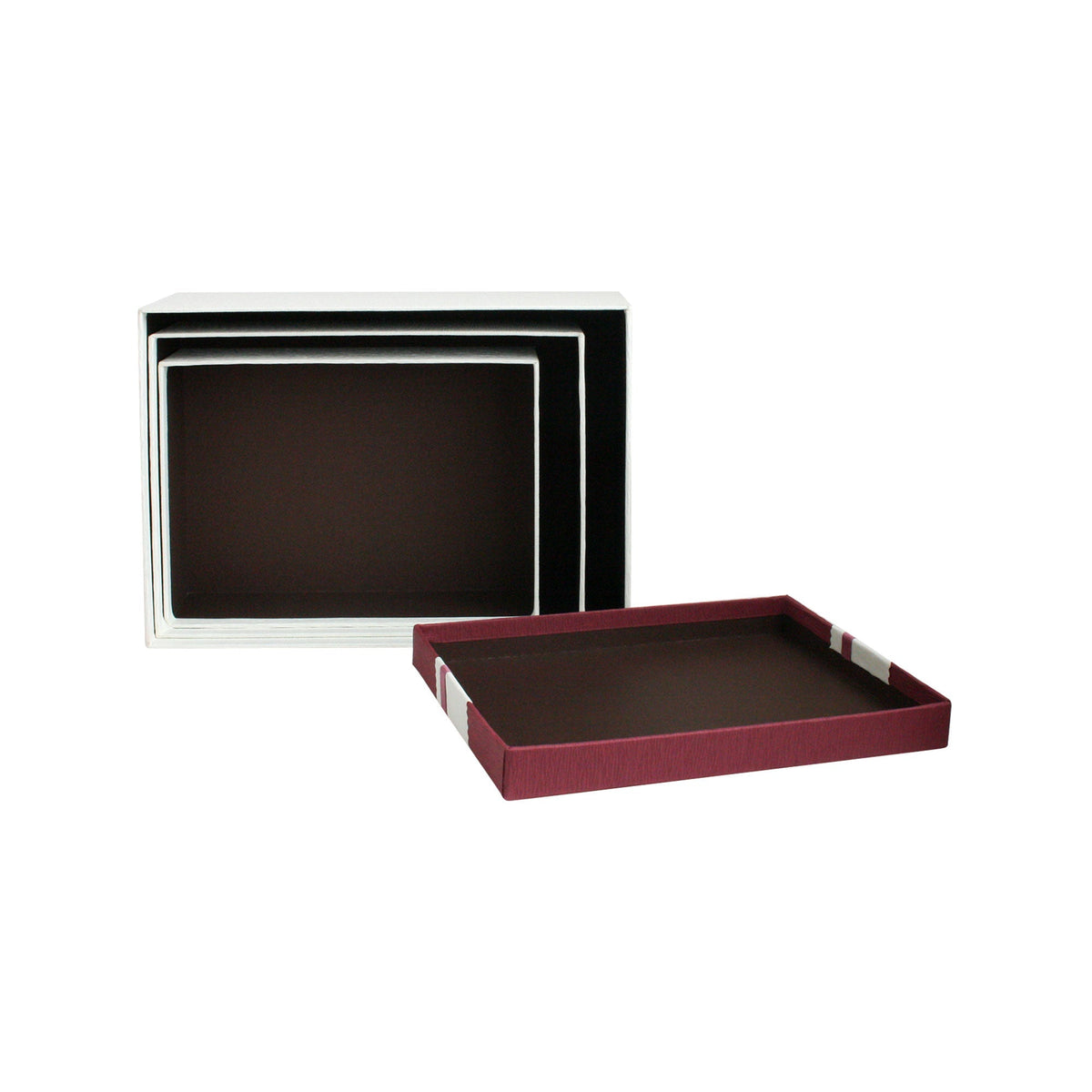 Set of 3 Gift box with chocolate brown interior with lid