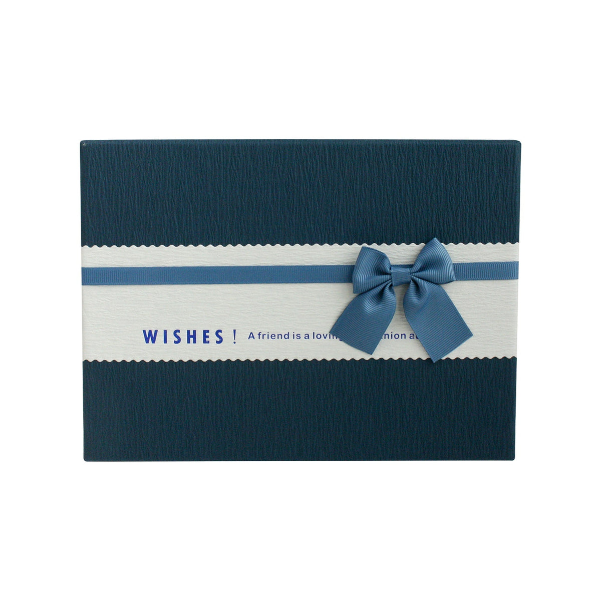 Luxury gift box with contrasting cream and blue color scheme