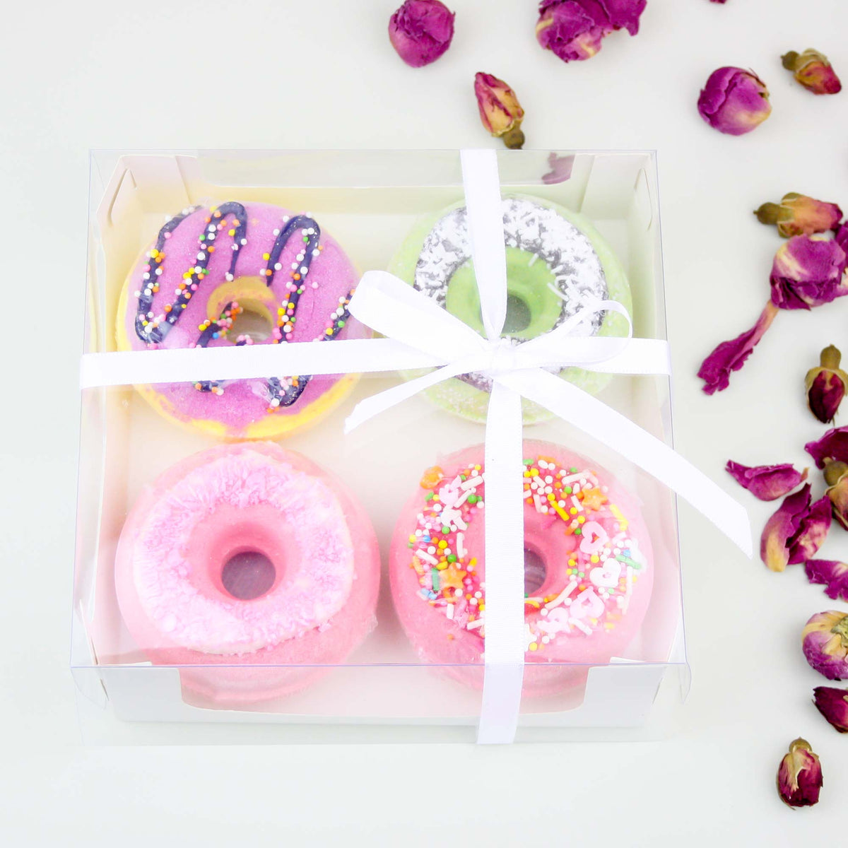 Transparent-Lid Sweet Treat Box with Satin Ribbon Pack of 12