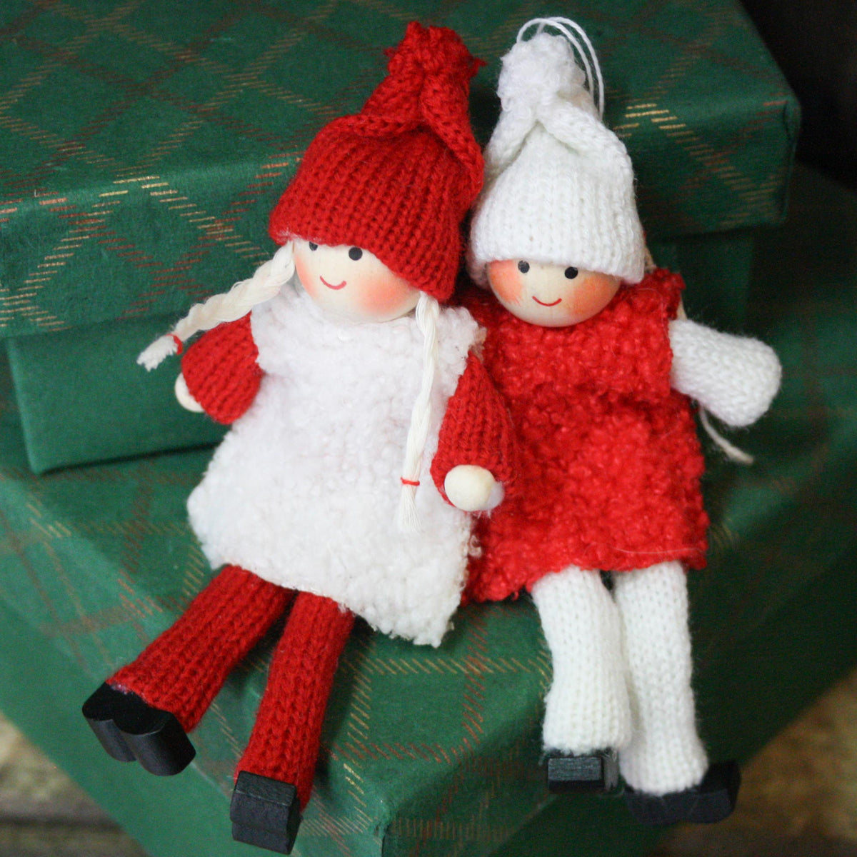 Adorable Handmade Christmas Dolls - Festive Knit Decorations (Pack of 12)