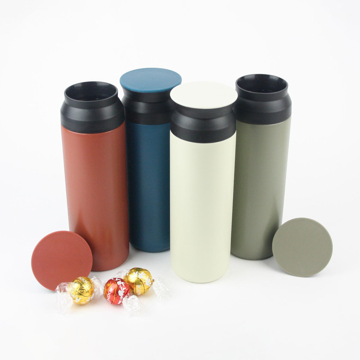 Premium Stainless Steel Travel Mug Flask - Matt Khaki - 500 ml