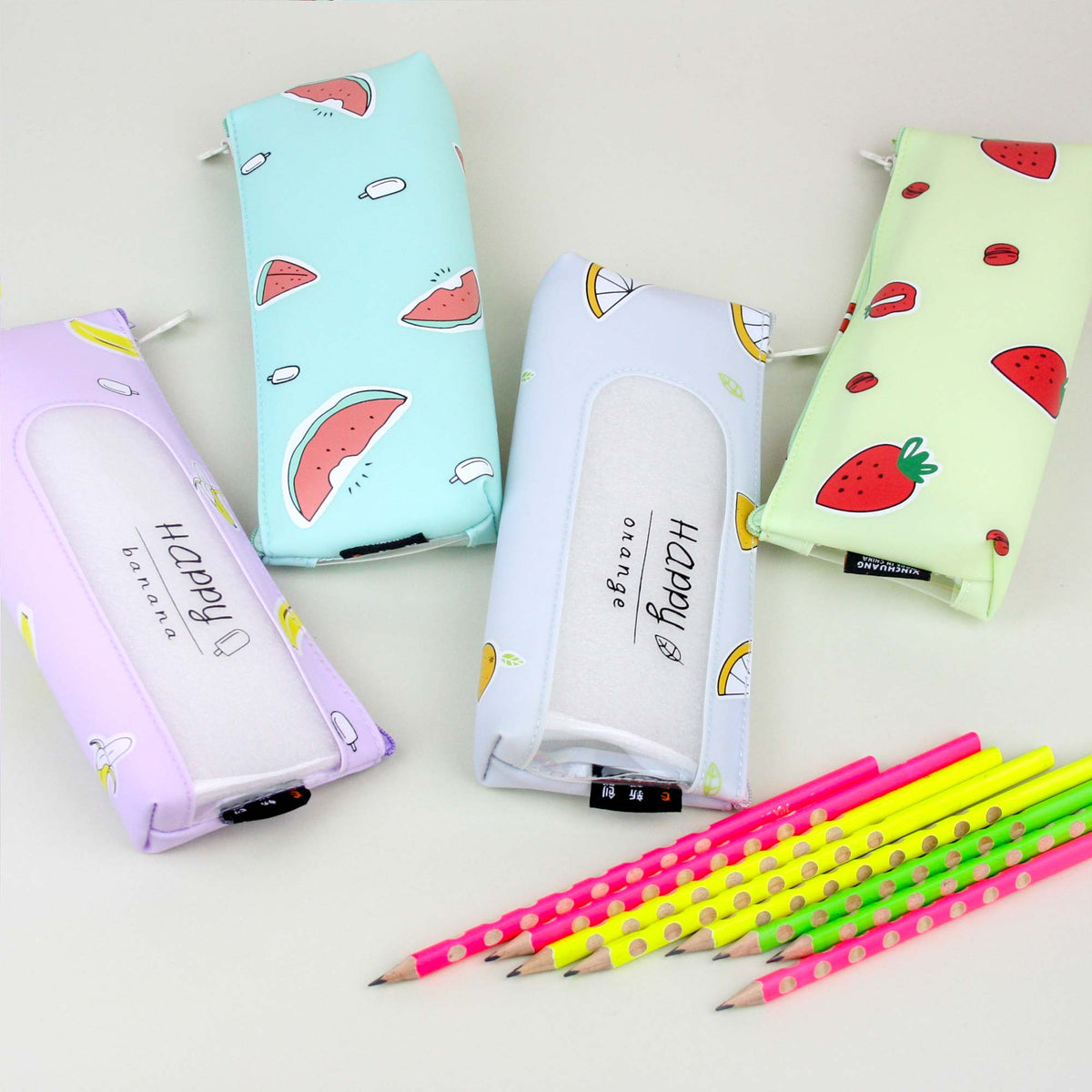 Happy Fruits Pencil Cases - Assorted Designs