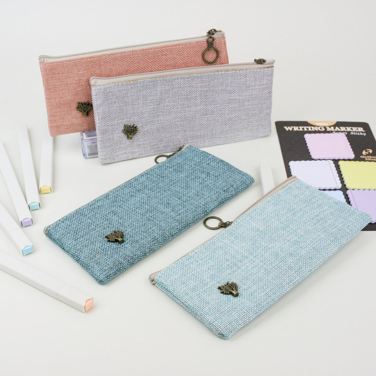 Elegant Textured Pencil Cases  - Assorted Colours