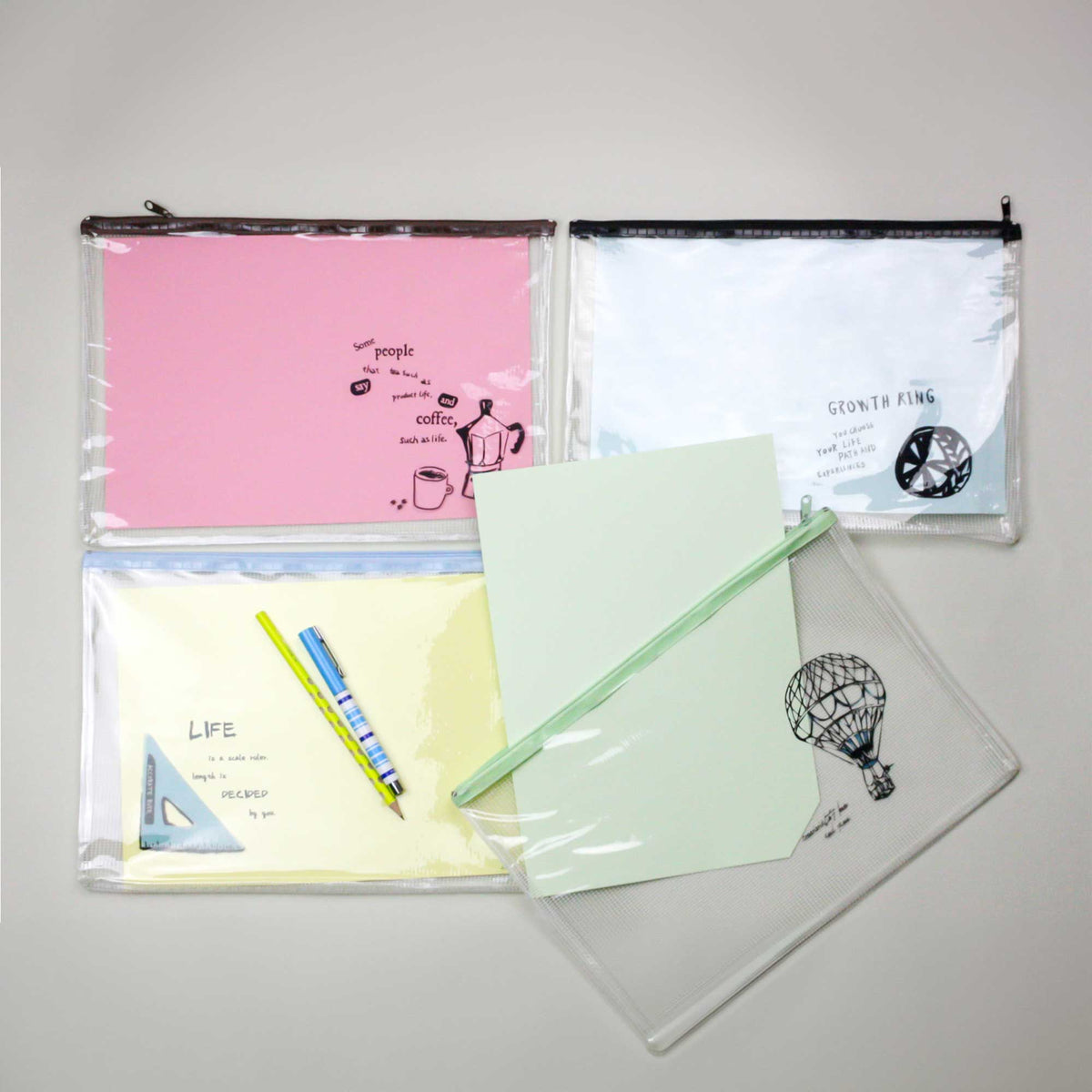 Objects A4 Zipper Document Pouches - Pack of 12