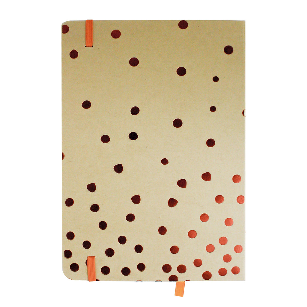 A5 Brown Red Polka Notebook ( STANOTE0056 )