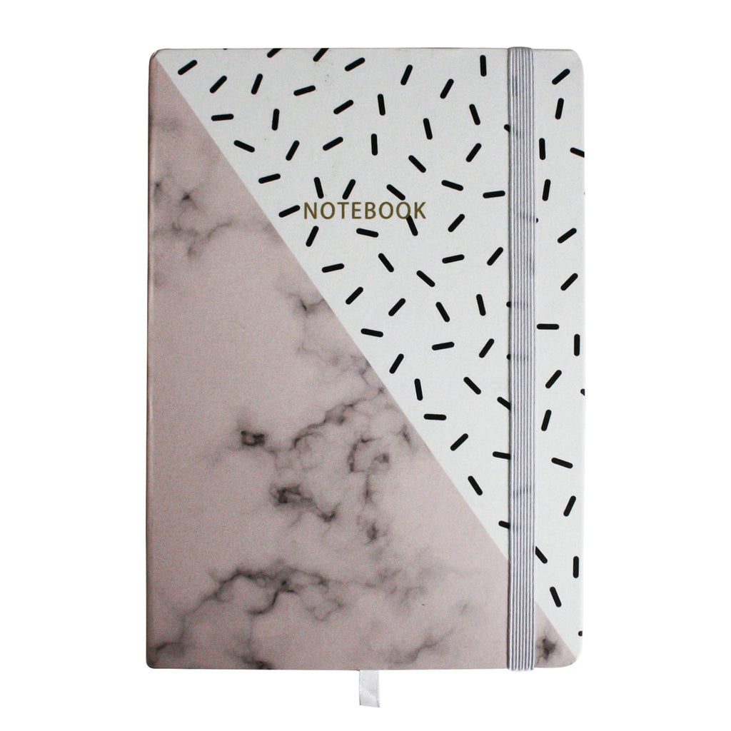 A5 Marble Effect Notebook - Pink White ( STANOTE072 )