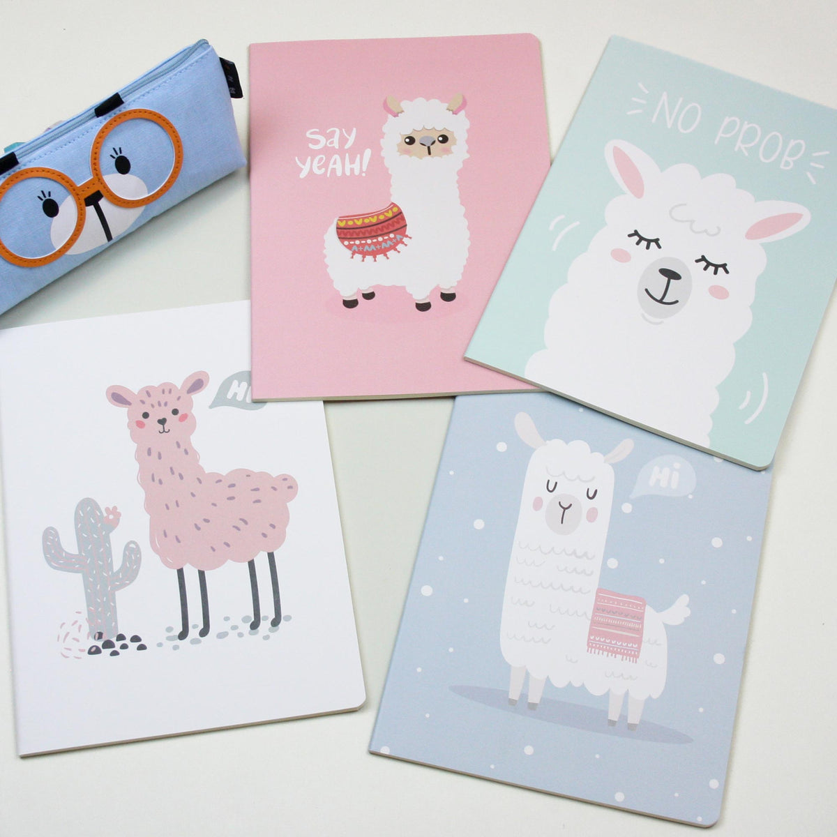 B5 Llama Softcover Notebook - Set of 4