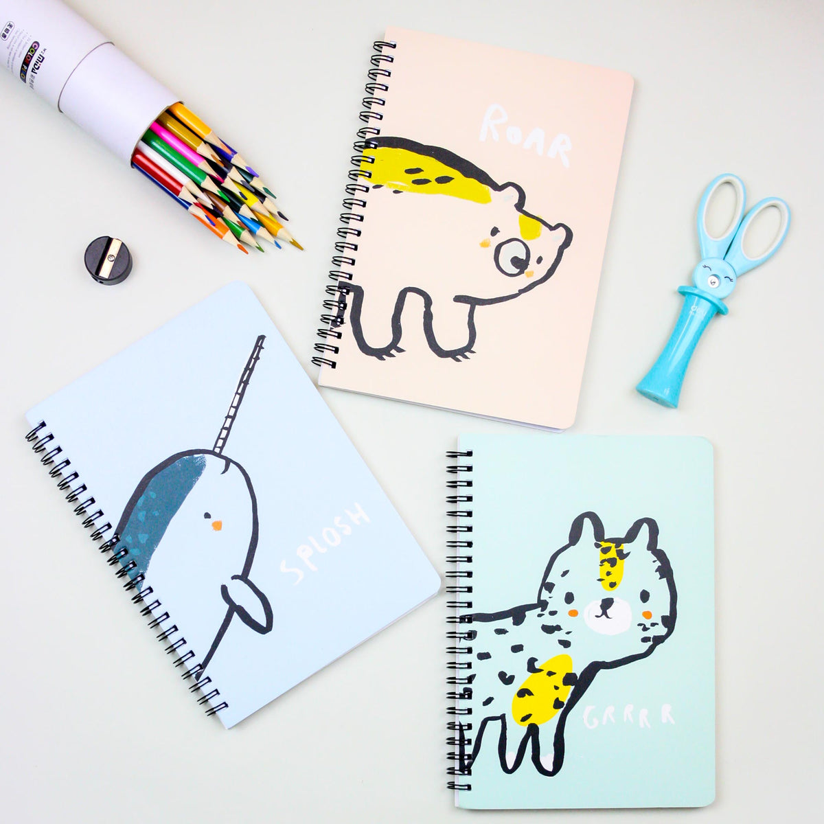 Cartoon Animal Spiral Bound Journal Notebook (Sizes & Designs Available)