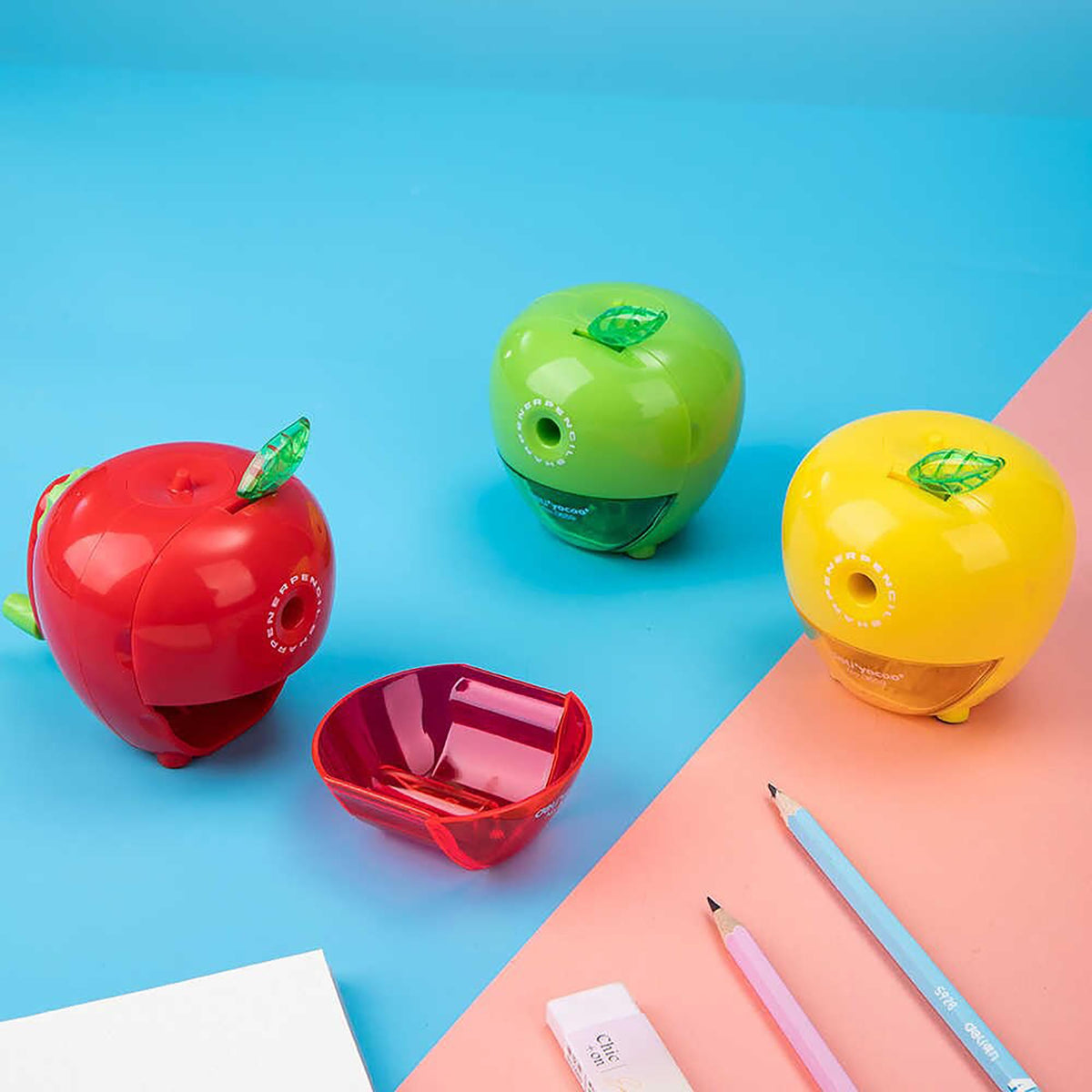 Cute Apple-Shaped Manual Pencil Sharpener