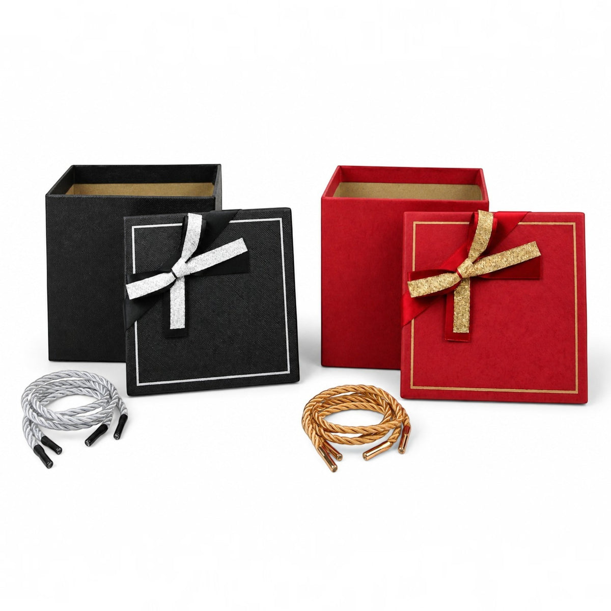 Square Gift Boxes with Ribbon & Rope Handle (Colour available )